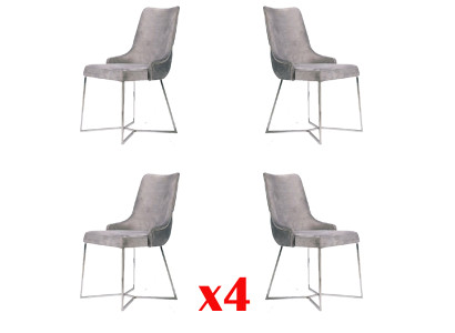 Gruppo di sedie abbinato in tessuto di legno. Sedie da pranzo imbottite.