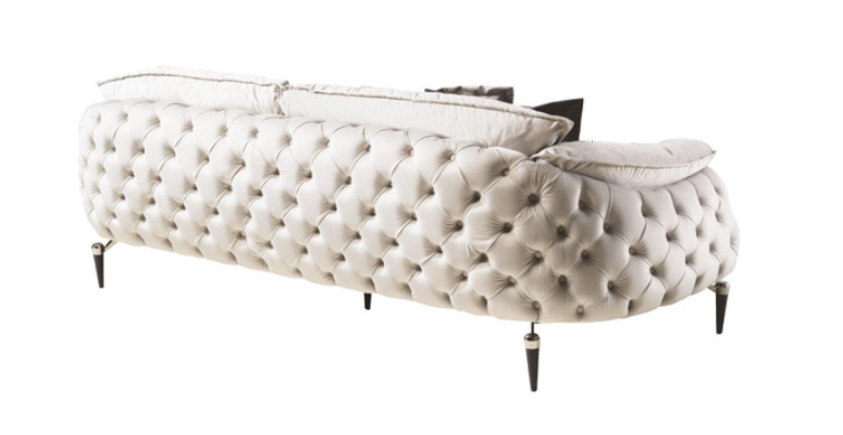 Divano Chesterfield con rivestimento in legno tessuto, set di sedute 331 imbottite.