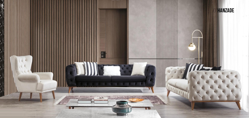 Divano 3 posti bianco mobili di lusso Chesterfield in stile italiano