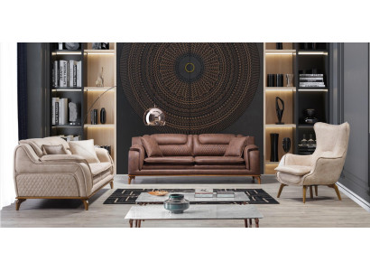 Divano design Divano Divano Set 331 posti in pelle Sofa Couches