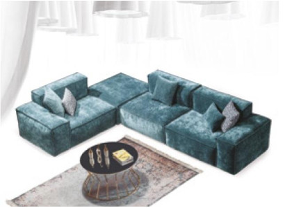 Divano ad angolo a L - Forma Paesaggio abitativo blu Design divani Mobili Divano Divano
