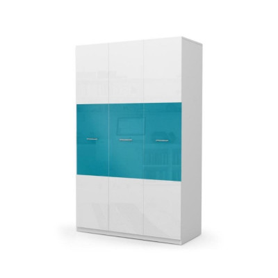 Armadio camera da letto Armadi multiuso in legno a 3 ante Blu Nuovo