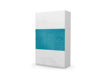 Armadio camera da letto Armadi multiuso in legno a 3 ante Blu Nuovo