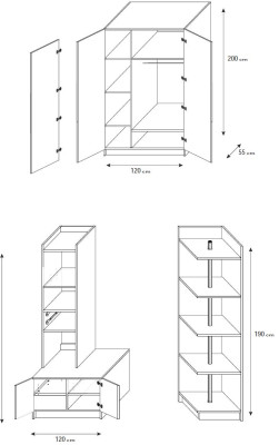 Camera da letto Armadio Stile moderno Armadi Guardaroba Bambini Giovani