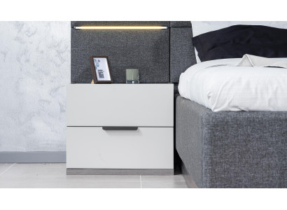 Comodino di lusso in legno bianco antico 2 comodini da tavolo set in legno 61x45x52cm