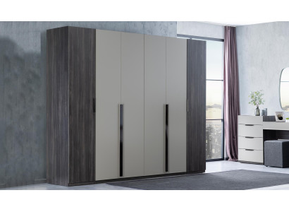 Camera da letto Letto Comodino Guardaroba Comò con specchio Set di mobili 5 pezzi