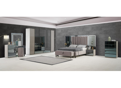 Camera da letto di lusso 8 pezzi Set Mobili completi Letto Comodino Armadio Nuovo