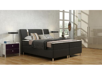 Boxspring letto Hotel Letti imbottiti in pelle Letto incl. materasso & Visco Letto in pelle