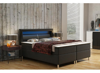 Letto a boxspring Box Hotel con materasso viscoelastico e materasso in pelle Letto matrimoniale