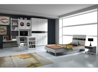 Camera per ragazzi 7 pezzi. Camera da letto completa con letto per bambini, armadio, scrivania. Nuovo.