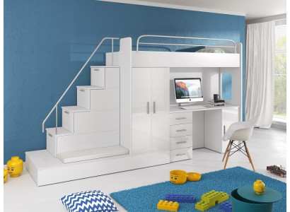 Stanza per ragazzi Letto a castello Armadio Scrivania RAJ 5
