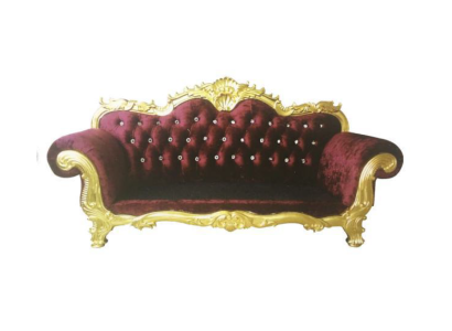 Trono Divano Chesterfield Reale Imbottito in Velluto a 3 Posti Stile Antico Nuovo