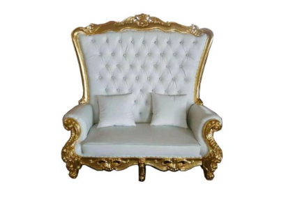Trono Divano Couch Reale Chesterfield in Velluto Stile Antico a Due Posti