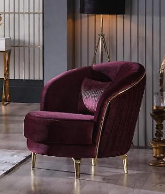 Divano con piedini in acciaio inossidabile Tre posti + poltrona Moderno divano da soggiorno