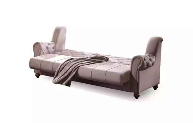 Set soggiorno classico 3+1 divano poltrona imbottita beige nuovo