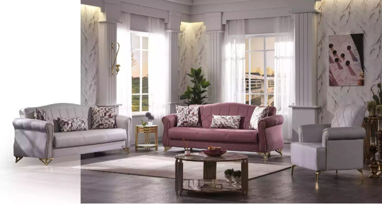 Divano 3+3+1 lussuoso per il soggiorno, imbottito di sedili, mobili divano.