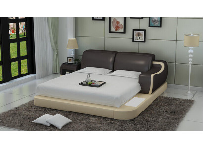 Design Letto XXL Letti di grandi dimensioni Hotel Imbottito 200x200 Mobile multifunzione USB in pelle