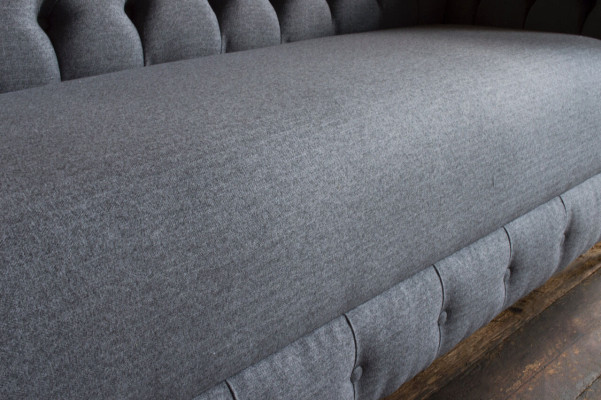 Chesterfield divano a 3 posti in pelle tessile stile moderno in stile stoffa