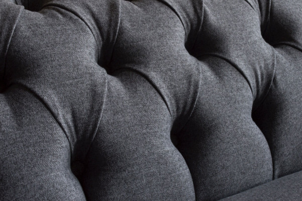 Chesterfield divano a 3 posti in pelle tessile stile moderno in stile stoffa