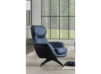 Poltrona singola Comfort stile moderno medio morbido Blu Lussuoso