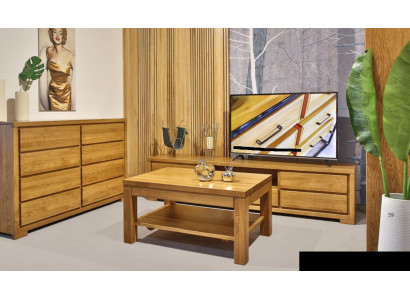 Set di mobili in legno per soggiorno, credenza massiccia, sideboard, tavolino da caffè, set 3 pezzi rtv, nuovo.