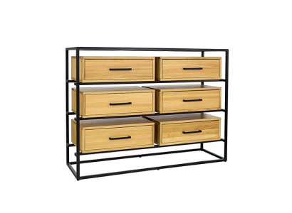 Mobile comò di design Vetrina Armadio Autentico Legno Scaffale a Basso Profilo