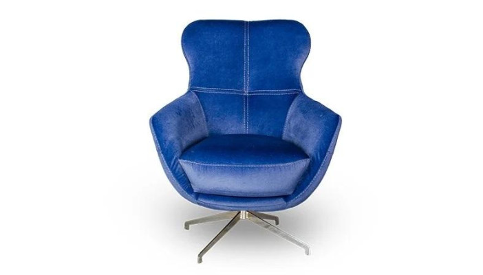 Poltrona colore Blu comoda semi-morbida di lusso per il salotto Relax Club.