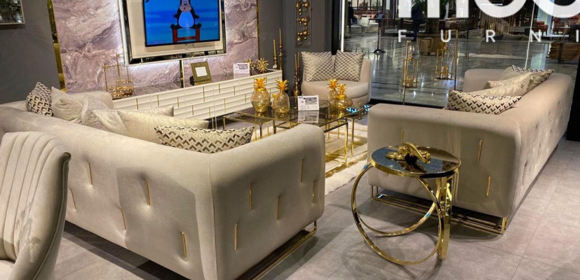 Divano design moderno a 3 posti grigio per la stanza, divani a tre posti imbottiti.