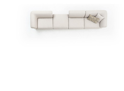 Divano beige soggiorno stile moderno Divano a 6 posti Tessuto 430 cm