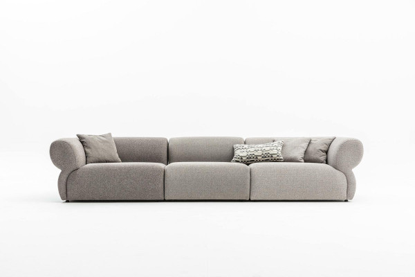 Grande divano in tessuto a 5 posti con rivestimento in tessuto premium in stile moderno