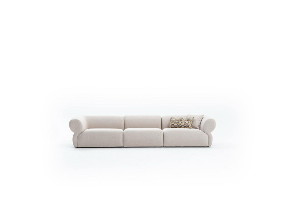 Divano 5 posti Beige Salotto di lusso Divano Stile moderno Divano grande xxl
