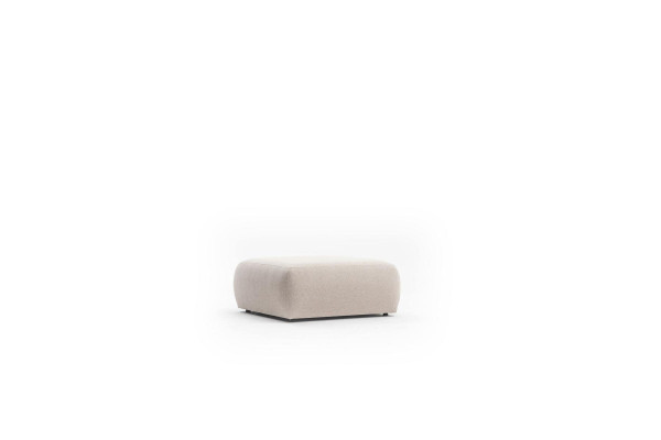 Sgabello Beige Soggiorno Imbottito Tessuto Mobili Mobili Pouf Divano
