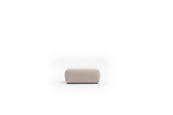 Sgabello Beige Soggiorno Imbottito Tessuto Mobili Mobili Pouf Divano