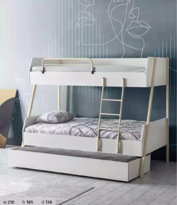 Letto per ragazzi Bianco Letto per bambini Design Letto moderno Arredamento per cameretta dei bambini