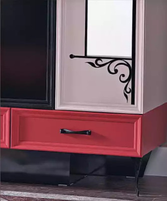 Camera da letto per bambini Rosso Nero Classica Completa Armadio Letto