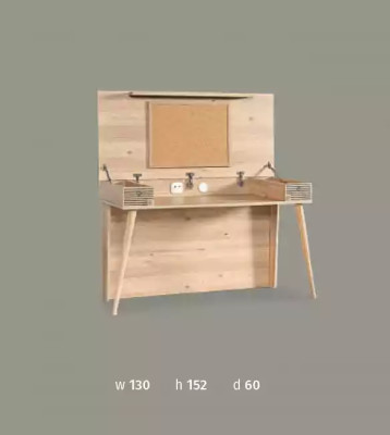 Camera da letto di lusso per bambini, letto Chesterfield, scrivania, armadio, set di 3 pezzi.