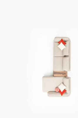 Divano a L di lusso Mobili da soggiorno Divano imbottito moderno in cotone 365x170