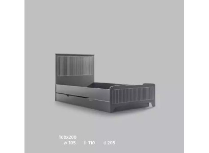 Design moderno di mobili Letti per bambini Letti Letto nero 100x200cm