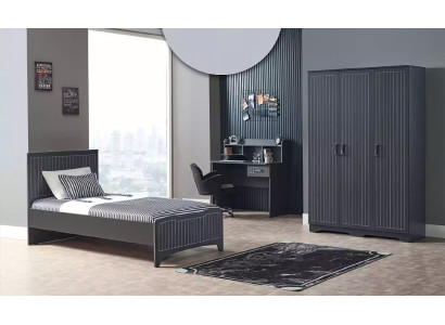 Design moderno di mobili Letti per bambini Letti Letto nero 100x200cm