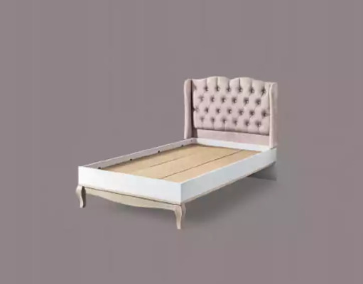 Design del letto Chesterfield letto per ragazzi in legno con morbida imbottitura 120x200cm.