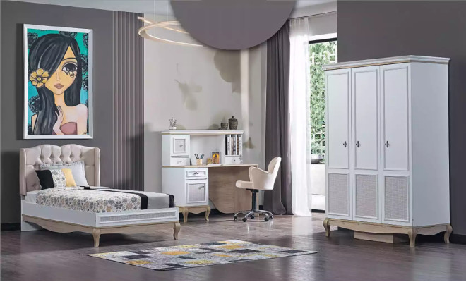 Design del letto Chesterfield letto per ragazzi in legno con morbida imbottitura 120x200cm.