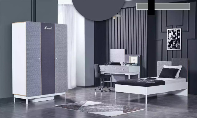 Stanza dei bambini Camera da letto Letto Camera dei giovani Tavolo Armadio Mobili 3 pezzi.