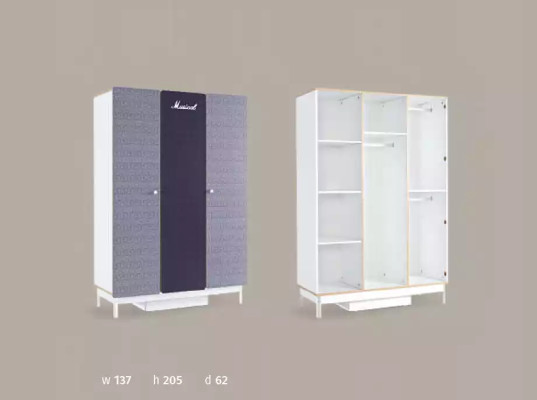 Stanza dei bambini Camera da letto Letto Camera dei giovani Tavolo Armadio Mobili 3 pezzi.