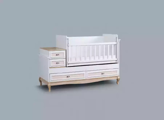 Lettino per bambini Letto da bambino Set di biancheria da letto Con cassetto bianco nella cameretta moderna