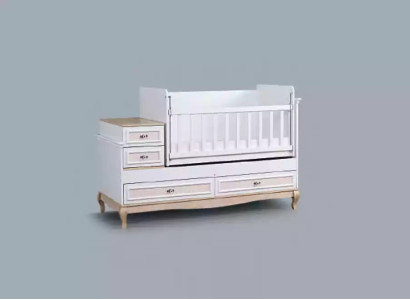 Lettino per bambini Letto da bambino Set di biancheria da letto Con cassetto bianco nella cameretta moderna