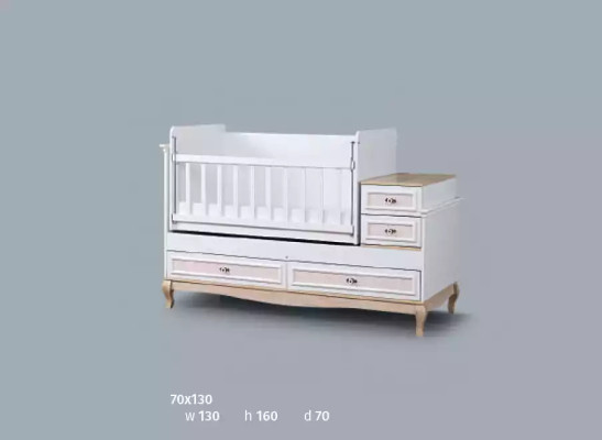 Lettino per bambini Letto da bambino Set di biancheria da letto Con cassetto bianco nella cameretta moderna
