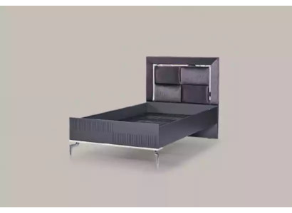 Letto soppalco in legno nero design 120x200 cm Struttura del letto Imbottita