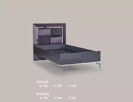Letto soppalco in legno nero design 120x200 cm Struttura del letto Imbottita
