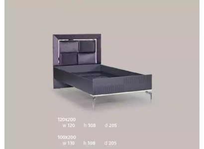Letto soppalco in legno nero design 120x200 cm Struttura del letto Imbottita