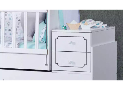 Lettino per bambini neonati bambino bambino letto in legno bianco con scaffali